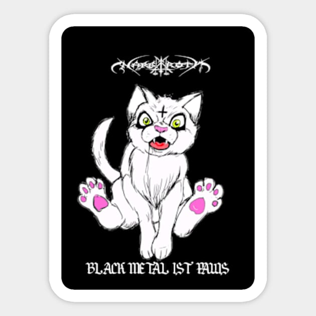 Nargaroth black metal ist paws Sticker by Alan Frost artwork